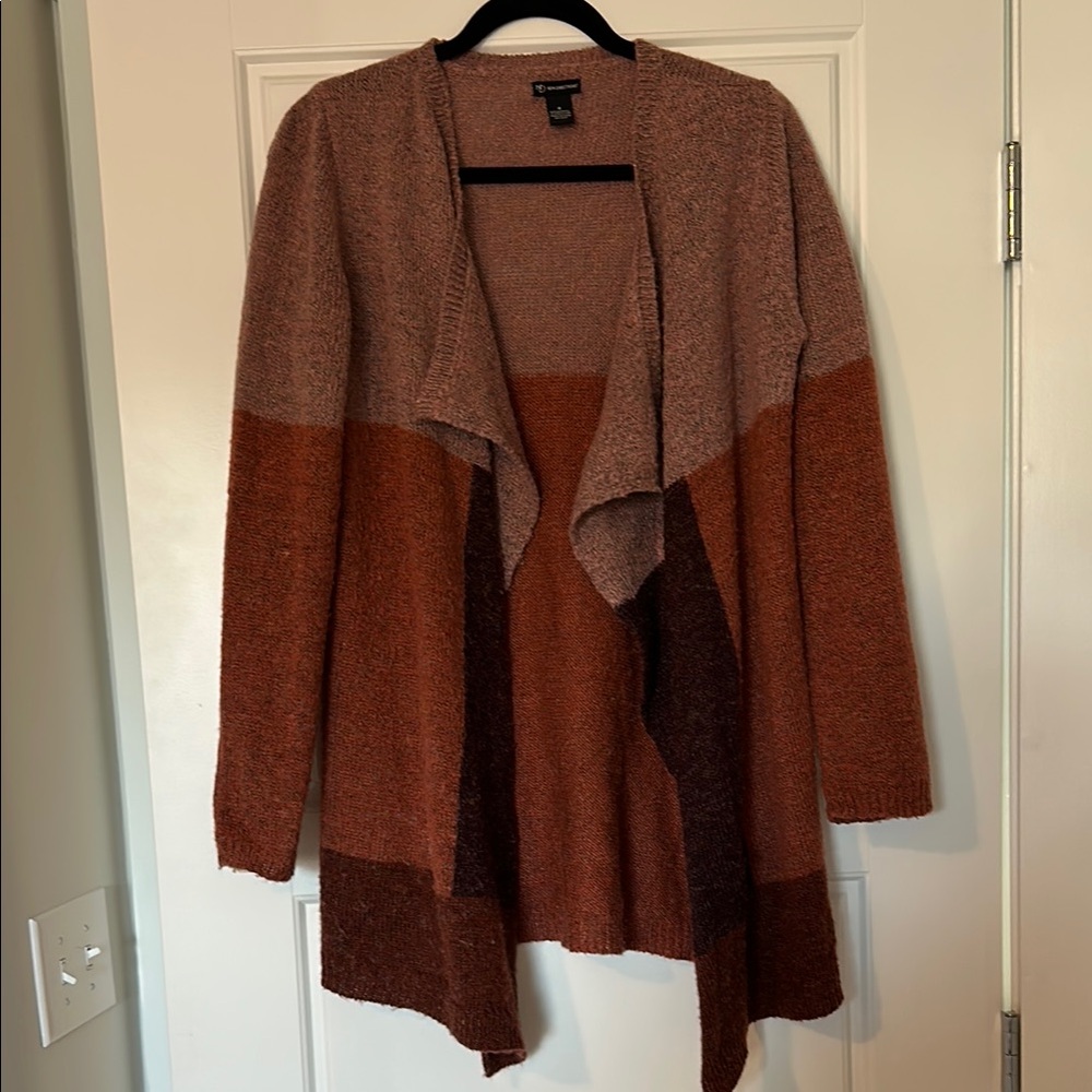 Colorblock Open Front Cardigan Sweater